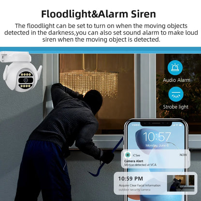 4MP AI Human Tracking PTZ CCTV Camera with Color Night Vision