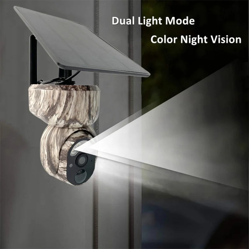 4G Solar Camouflage Hunting IP Camera with PIR Trigger & PTZ