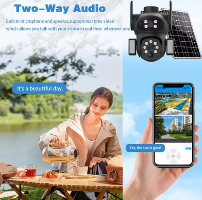 Solar 4G Outdoor Security Camera with Dual Lens & Battery