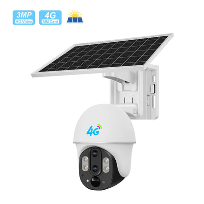 10× Zoom Dual-Lens Solar PTZ Outdoor Camera with 4G SIM & Battery Power