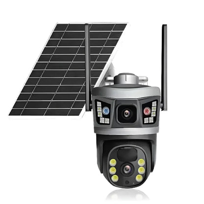 Solar Powered 6MP Dual Lens PTZ Security Camera with 4G & Wi-Fi