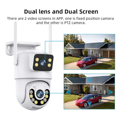 6MP Dual Lens Wi‑Fi PTZ Outdoor IP Camera with Color Night Vision & Auto Tracking