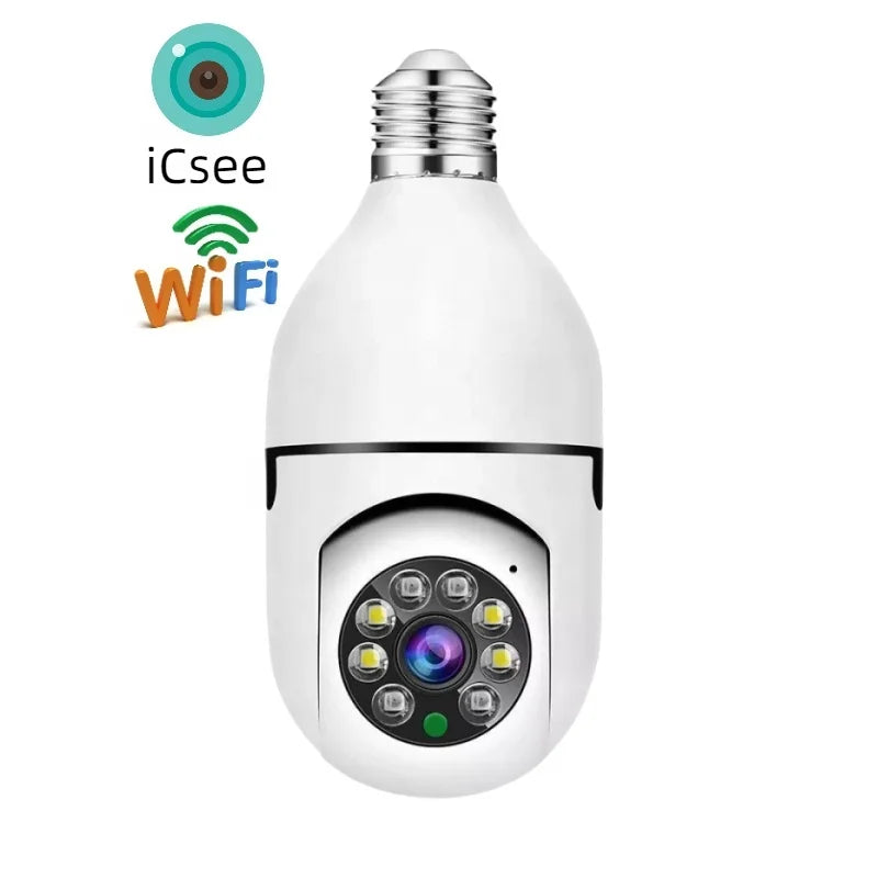 E27 Wi‑Fi Bulb Security Camera with Auto Tracking & Motion Detection