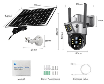 Solar Powered 6K PTZ Security Camera with 10× Zoom