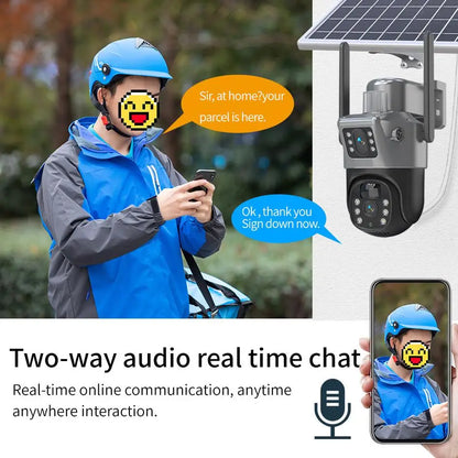 Solar & Battery Powered 6MP Dual Lens PTZ Security Camera
