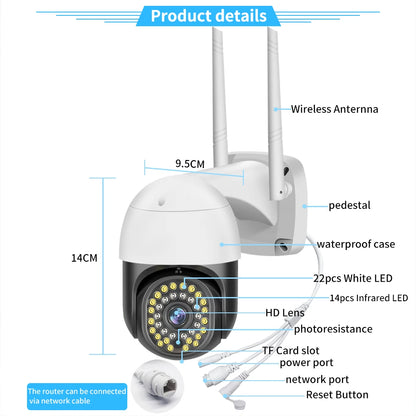 V380 Wireless Digital Video Camera 2 Way Audio Colorful Night Vision  Surveillance Camera CCTV PTZ Camera