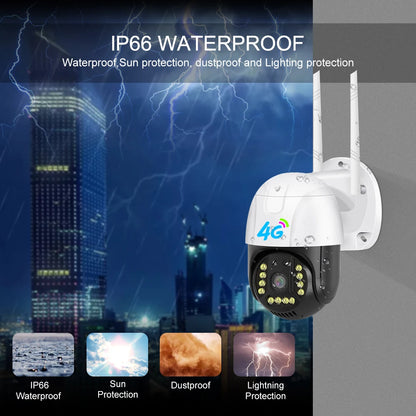 V380 IP66 Outdoor 2.8 Inch PTZ Camera 4G Security Camera Colorful IR Night Vision 3MP Auto Tracking PTZ 4G Camera