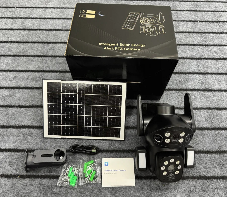 Solar 4G Outdoor Security Camera with Dual Lens & Battery