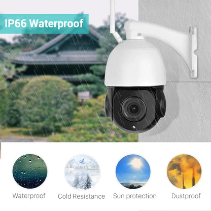 4K 30x Zoom PTZ Wi-Fi CCTV Camera with Auto Human Tracking