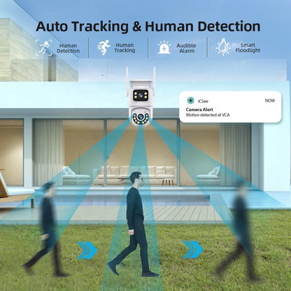 6MP Dual Lens Wi‑Fi PTZ Outdoor IP Camera with Color Night Vision & Auto Tracking