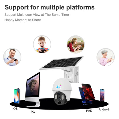 2MP 4G Solar PTZ Outdoor Camera with 10× Zoom & V380 Support