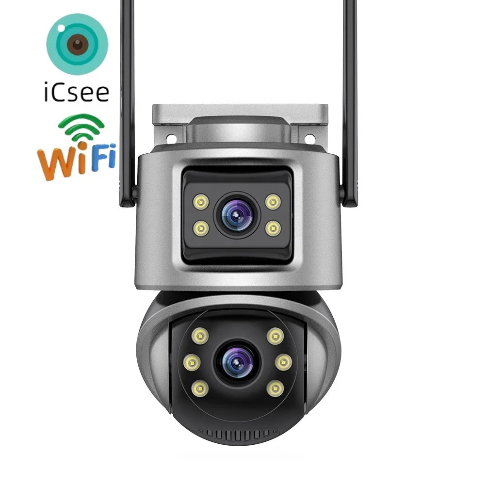 6MP Dual Lens Wi‑Fi CCTV Camera with Auto Color Night Vision