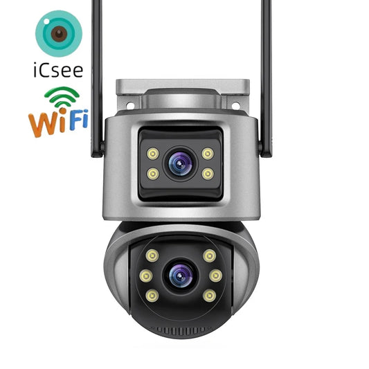 6MP Dual Lens Wi‑Fi CCTV Camera with Auto Color Night Vision