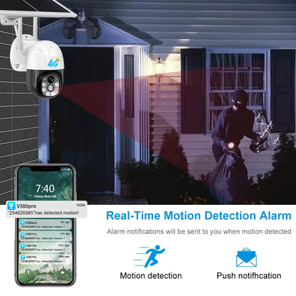 3MP 4G Solar V380 Pro PTZ Camera with PIR Motion Detection