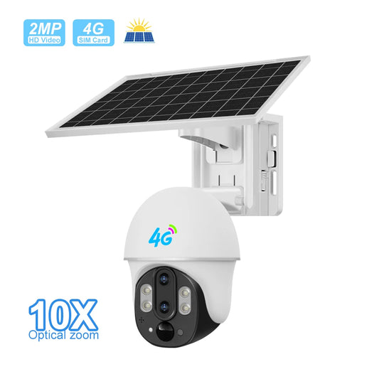 2MP 4G Solar PTZ Outdoor Camera with 10× Zoom & V380 Support