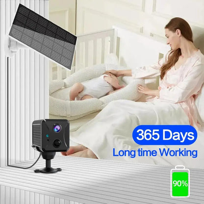 2MP Solar WiFi Security Camera with Rechargeable Battery & SIM Support