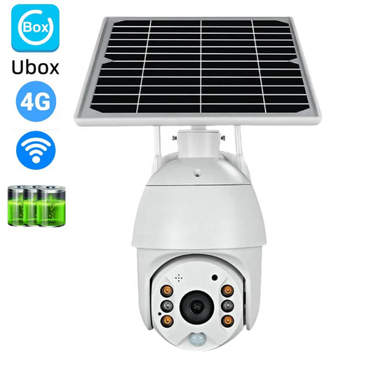4G Solar Security Camera with PTZ, 15600 mAh Battery & SIM Support