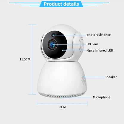 V380  Wifi Camera Full Night Vision 2 Ways Audio Smart Auto Rotate Tracking 3mp Snow Man Baby Camera
