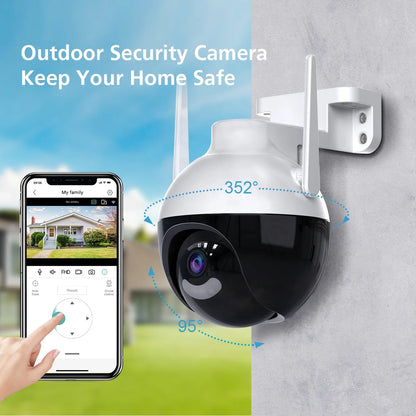 4MP PTZ Auto Tracking Wi‑Fi CCTV Camera with Human Detection