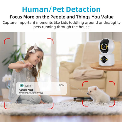 4MP Dual Lens Wi‑Fi Indoor Camera with Color Night Vision – Baby & Home Monitor