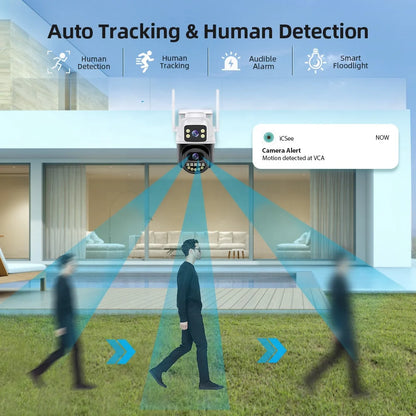6MP 360° PTZ Dual Lens Wi‑Fi Security Camera with Color Night Vision