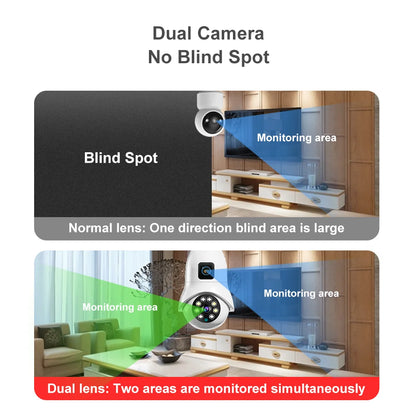New V380 Dual Lens Bulb Camera Automatic Tracking Alarm Function Supports Two-way Voice WiFi Cameras
