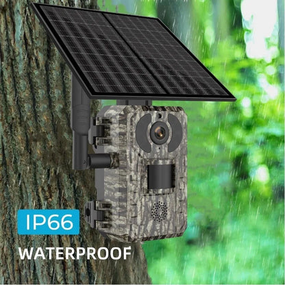 4MP 4G Solar Camouflage Hunting Camera with PIR Motion Detection & Battery Power