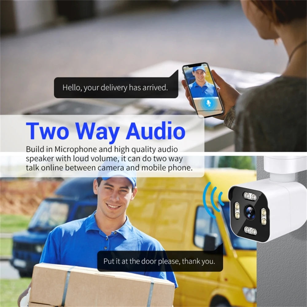 3MP IP Network Security Camera with Night Vision & Two‑Way Audio