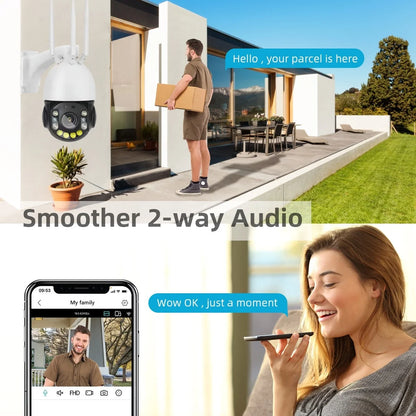 4K 36x Zoom PTZ Metal Outdoor IP Camera with Color Night Vision & Auto Tracking WiFi Camera