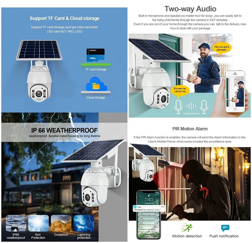 S10 5MP 4G Solar PTZ Outdoor Wireless Security Camera