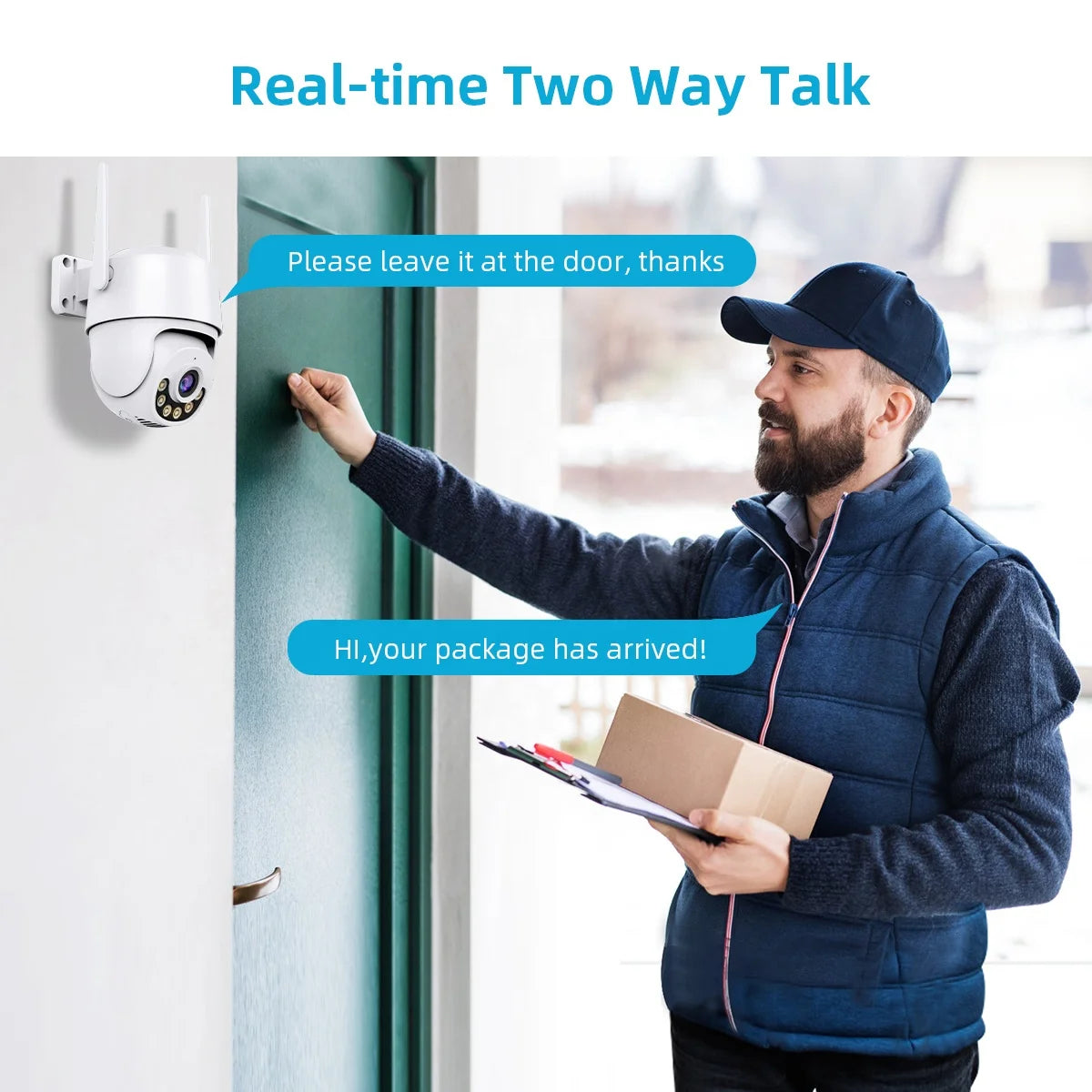 PTZ Auto Tracking Wi‑Fi Outdoor IP Camera 4MP/5MP/8MP/4K with Color Night Vision