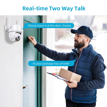 PTZ Auto Tracking Wi‑Fi Outdoor IP Camera 4MP/5MP/8MP/4K with Color Night Vision