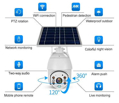 S10 5MP 4G Solar PTZ Outdoor Wireless Security Camera
