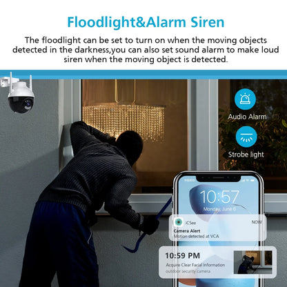 4MP PTZ Auto Tracking Wi‑Fi CCTV Camera with Human Detection