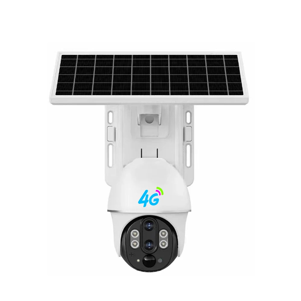 10× Zoom Dual-Lens Solar PTZ Outdoor Camera with 4G SIM & Battery Power