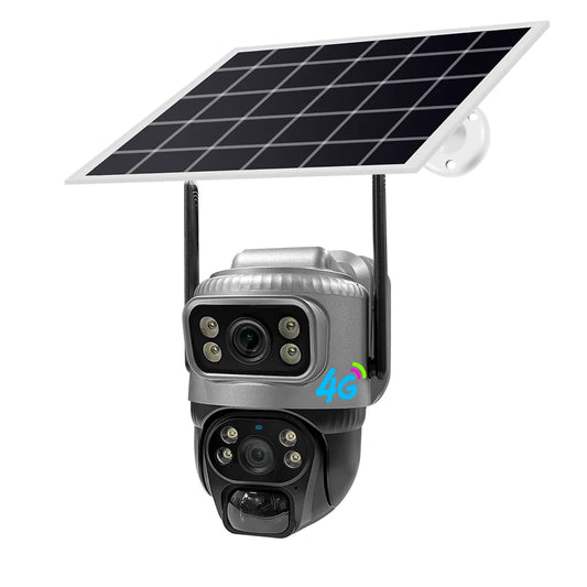 V380 4MP 4G Solar Dual-Lens PTZ Camera with Low Power Consumption