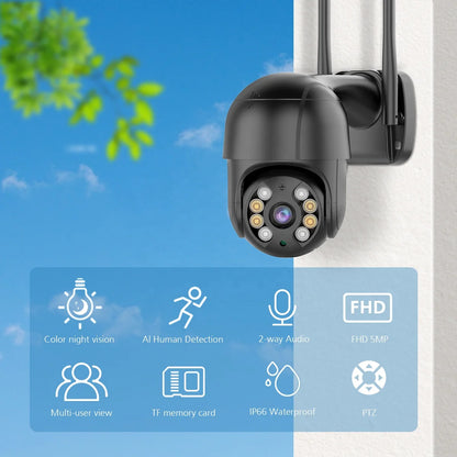 ICSee Wi‑Fi Outdoor IP Camera 3MP/4MP/5MP/8MP/2K/4K with Auto Tracking & Color Night Vision
