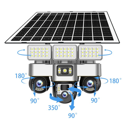 V380 Pro New Arrival Private Model 4G SIM Card Solar Camera 3 PTZ 3 Screen 6MP VTS30A-G Network Security Camera