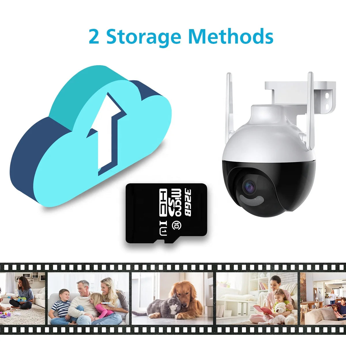 4MP PTZ Auto Tracking Wi‑Fi CCTV Camera with Human Detection