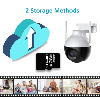 4MP PTZ Auto Tracking Wi‑Fi CCTV Camera with Human Detection