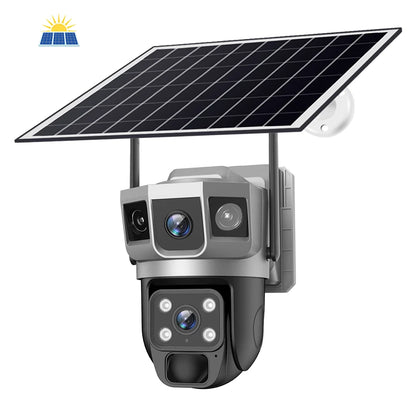 V380 Wi-Fi Solar PTZ Outdoor Camera with Foldable Solar Panel & Color Night Vision