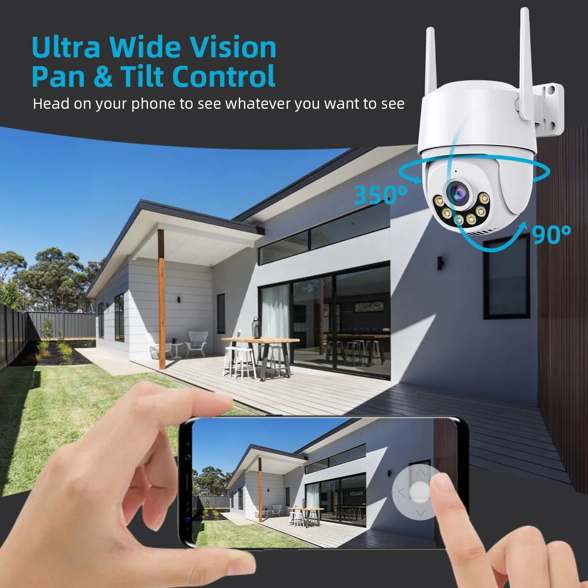 PTZ Auto Tracking Wi‑Fi Outdoor IP Camera 4MP/5MP/8MP/4K with Color Night Vision