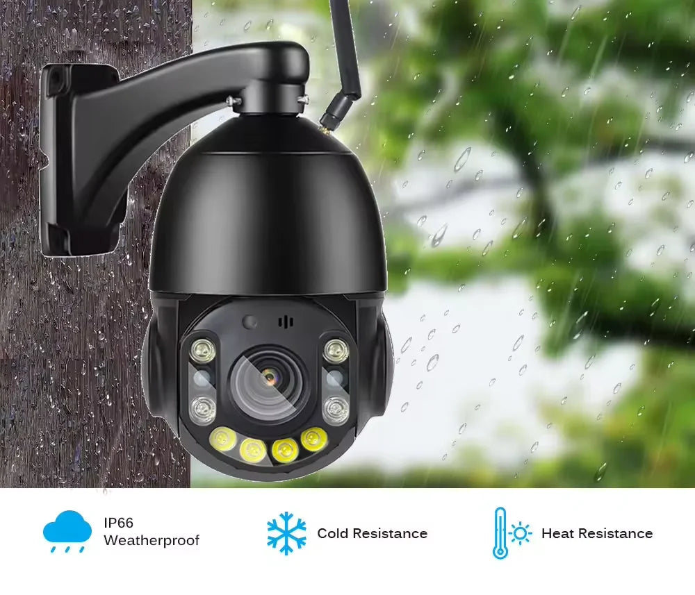 5MP 30x Zoom WiFi Metal PTZ Outdoor IP Camera with Two-Way Audio & Auto Tracking