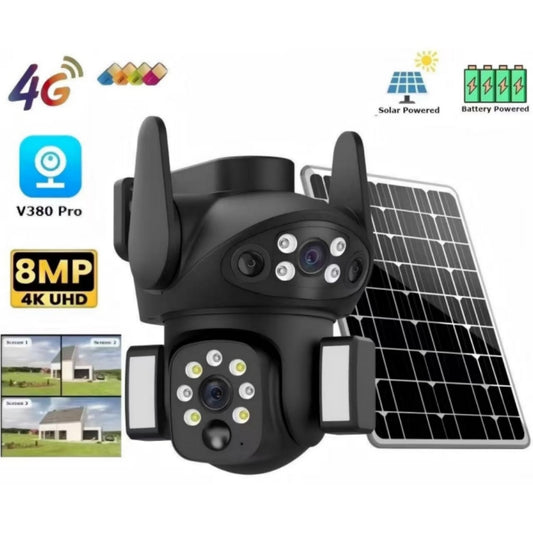Solar 4G Outdoor Security Camera with Dual Lens & Battery
